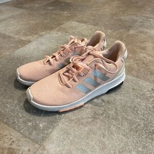 Adidas Women's Light Pink and Silver Sneakers